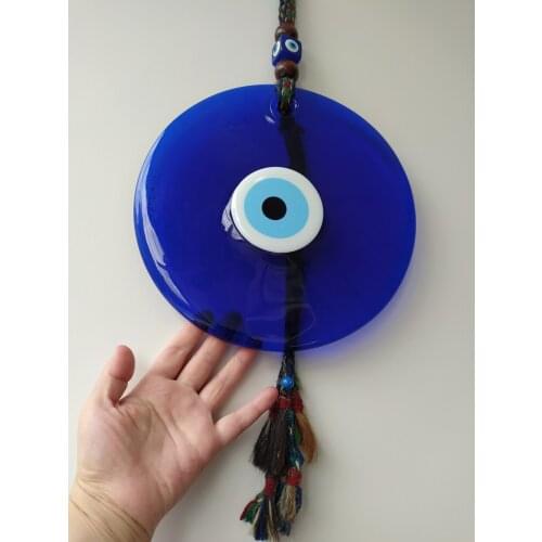 Big Evil Eye 25cm Tasselled Glass Bead Pendant Charm Turkish Boho Ornament Amulet Talisman Charm Nazarlik Room Home Decor