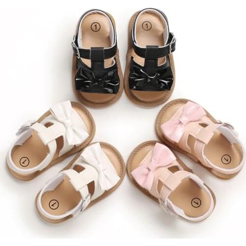 Newborn Infant Baby Girls Sandals Prewalker Non-slip Hollow Princess Summer Lace PU Leather Shoes 0-18M