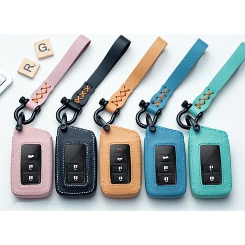 Car Key Cover Case Leather Key Protection For Lexus ES 300 h IS250 CT200h GX400 RX270 RX450h RX350 LX570 Covers for Car Ring