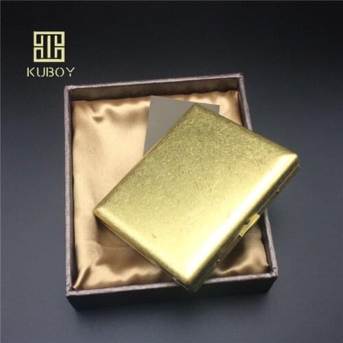 Luxury gift for man classic copper knurling process cigarette case male metal cigarette storage box bin for 18 normal cigarettes