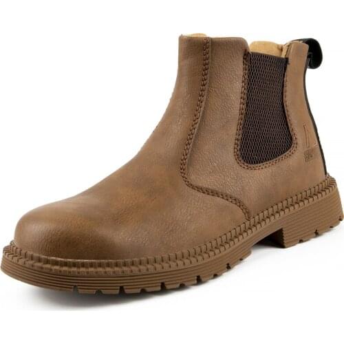 Leather Work & Safety Boots Men Chelsea Boots Indestructible Male Work Shoes Men Winter Boots Safety Shoes Men Steel Toe Shoes