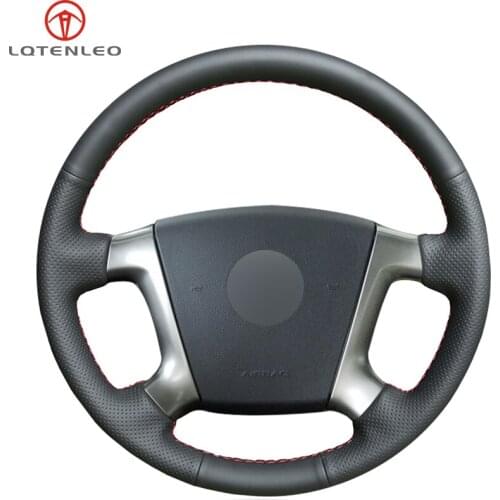 LQTENLEO Black PU Artificial Leather Hand Car Steering Wheel Cover For Chevrolet Epica 2006 2007 2008 2009 2010 2011 2012 2013