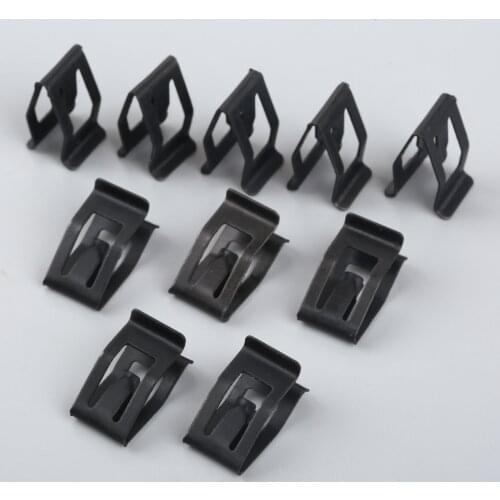 10Pcs Black Car Front Console Dash Dashboard Trim Metal Retainer Rivet Auto Fastener Clip For Ford Mazda Audi Toyota