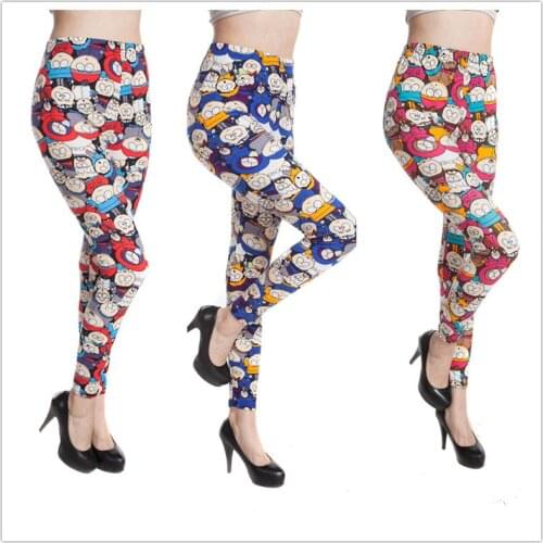 Girl lovely graffiti cartoon leggings female Fitness Slim character Print Leggings new fashion cute Pencil Pants