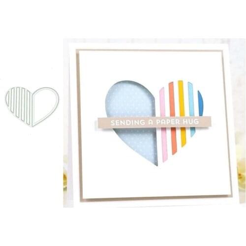 2021 New Vertical Heart Stripes Shape Metal Cutting Dies Stencil for Scrapbooking Craft Die Cut Make Mould Decoration Template