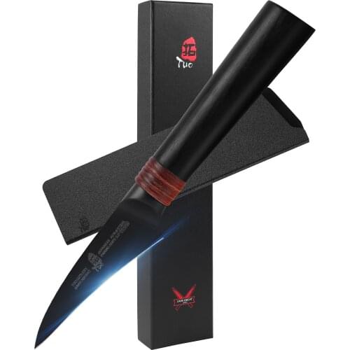 TUO Bird Beak Paring Knife 2.5" - Professional Sharp Peeling Knife Sharp with Black Titanium Plated Blade - Japanese AUS-8