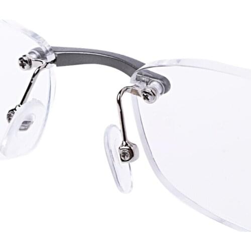 Aluminum Metal Rimless Reading Glasses Presbyopic Eyeglass Resin Lense +1.0~+3.5 U90E