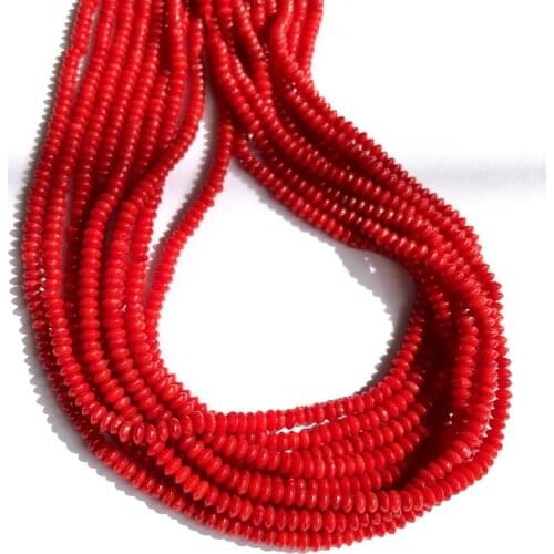 Wholesale 1string Natural Red Coral Beads 2x4mm 3x6mm Disc Beads Spacer Beads Tiny Beads For Jewelry Making 15.5"/string