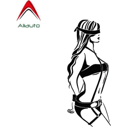 Aliauto Personality Creative Car Sticker Provocative BDSM Desire Lady Popular Artistic Style Decal Black/Silver Vinyl,6cm*15cm