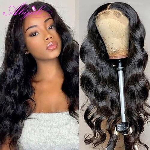Abijale 360 Lace Frontal Wig Pre Plucked Remy 4x4 Lace Closure Wig Body Wave 13x4 Lace Front Human Hair Wigs For Black Women