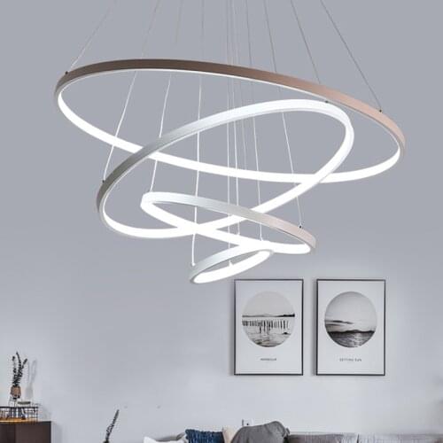Simplicity Modern Fixture LED Circle Rings Chandeliers Indoor Loft Decoration Ceiling Hanging Pendant Lamp Nordic Design Lustres