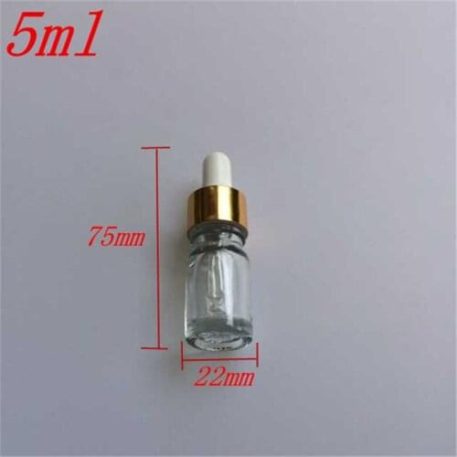 10 pcs 22x75 mm Transparent Glass Dropper Bottles DIY 5 ml Empty Essential Oil Perfume Glass Bottles