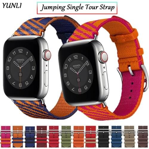 Jumping Single Tour Strap for Apple watch band 44mm 40mm correa iWatch 42mm 38mm belt for bracelet apple watch serie 5 4 3 Se 6