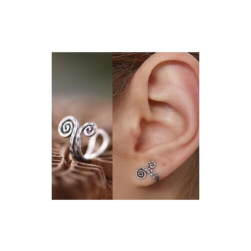 High Quality 100% Real Genuine 925 Sterling Silver Earrings Ears Cuff Clip On Earring Nose Hoop Body Fake Piercing Jewelry
