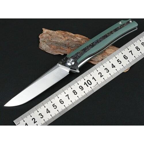 Folding Knife D2 Steel Outdoor Survival Camping Carbon Fiber G10 Handle Portable Household Fruit Knife Peeler Tool Practical EDC