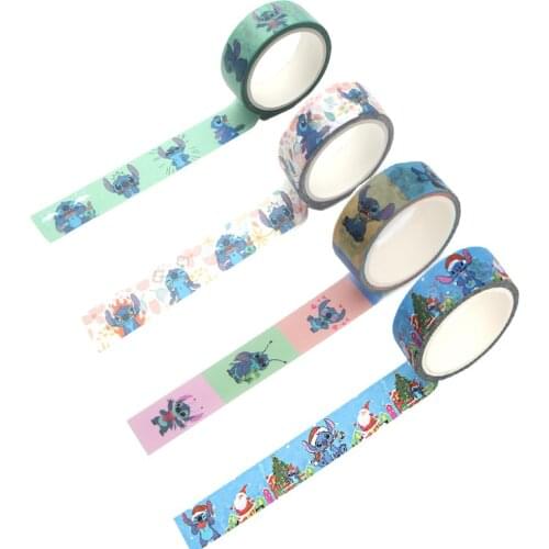 Stitch Washi Tape Lilo Anime Angel Disney Figure Toys Tear-off Stationery Sticker Multicolor Hand Account Decoration accessories