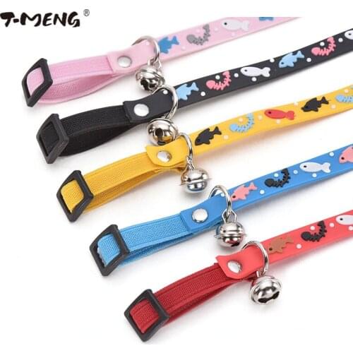 T-MENG Pet Cat Collars With Bell For Pet Elestic Adjustable Collar For Small Dog Pet Products Cats Puppy Collar for Chihuahua