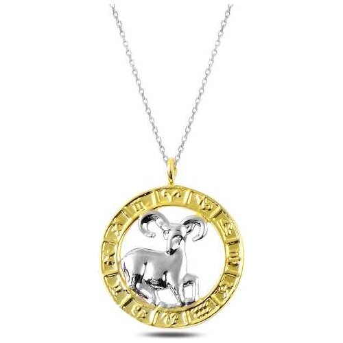 Tevuli 925 Sterling Silver Gold Aries Zodiac Sign Necklace
