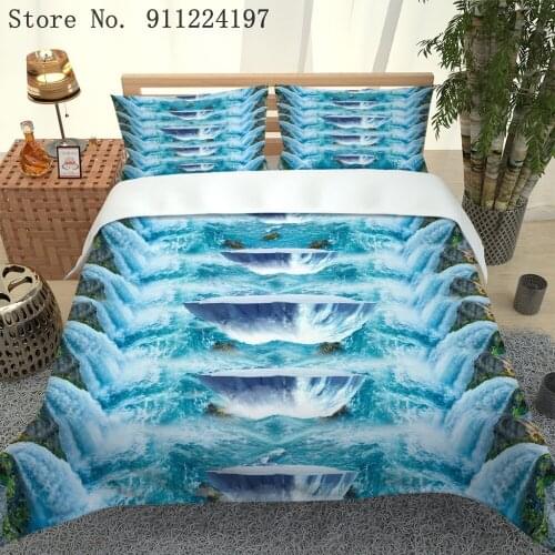 Blue Wave Duvet Cover Comforter Bedding Set 3D Printing Luxury 3pcs Quilt Cover Single Double Queen King Size Home Textile