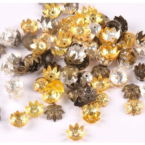 100pcs Vintage 3 Colors Flowers Blank Setting Filigree Wraps Connectors Charm Findings For Jewelry Making YKL0759