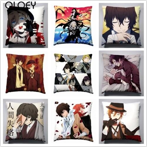 Japanese Classic Anime Series Polyester Square Soft Pillowcase Home Bedroom Office Hotel Car Decorative Pillowcase Size 45x45cm