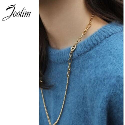 Joolim Jewelry Gold Finish Multiple Joint Necklace Stainless Steel Necklace
