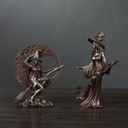 3Pcs Witch Figurines Characters Wizard Sculpture Home Statues Decor Gift
