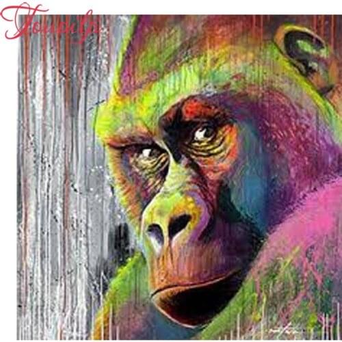 5D diy diamond painting Mannelijke Aap cross stitch spuare&round Rhinestones embroidery plastic craftsFull diamond painting