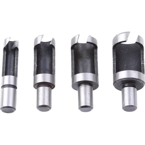 4Pcs/8Pcs Wooden Plug Cutter Drill Woodworking Bit Claw Log Dowel 45# Steel Plunger Drill Dowel Drill Round Handle Reaming Bits