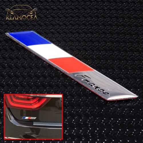 Reamocea 3D Aluminum France Flag Emblem Badge Car Sticker Accessories Decals For Peugeot Citroen Renault Ford