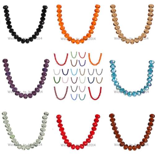 12mm 60Colors Rondelle Faceted Crystal Glass Loose Spacer Beads Findings Bulk