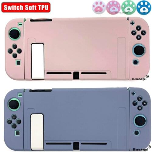 2020 Colorful Soft TPU Full Back Cover Pure Shell For Nintendo Switch NS Console Joy Con Controller Protective Shell Case Cover