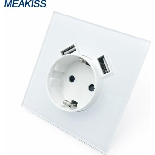 EU socket USB 2A fast charging 110V-240V 16A wall sticker installation household electric appliance plug socket