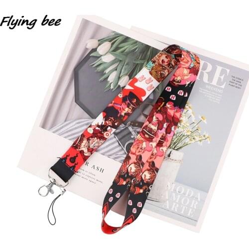 Flyingbee Anime Boy Cartoon Key Chain Lanyard Gifts For Child Students Friends Phone USB Badge Holder Necklace X1874