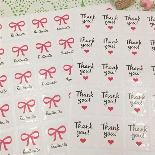 Stamp Shape For Letter Envelop Paper Sticker Self-adhesive Paper Stickers Thank You White Retro Style Rectangular DIY 600Pcs/Lot