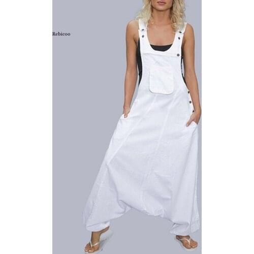 Women Bib Cargo Pants Hip Hop Harem Bib Pants Jumpsuit Romper Trousers New Autumn Girls Outwear Plus Size M-5Xl