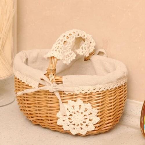 Lightweight Rattan Basket Handmade Convenience Store Small Bamboo Basket Basket Rattan Home Fashion Storage Basket