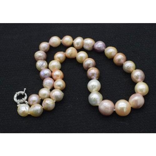 Beautiful freshwater pearl reborn keshi multicolor baroque necklace 18" 36"