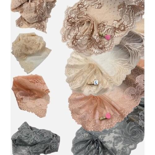 Hot !!! 1 Meter 24cm Width Stretch Lace Trim for Ornaments Elastic Lace Ribbon for Baby Girls Hair DIY Accessories
