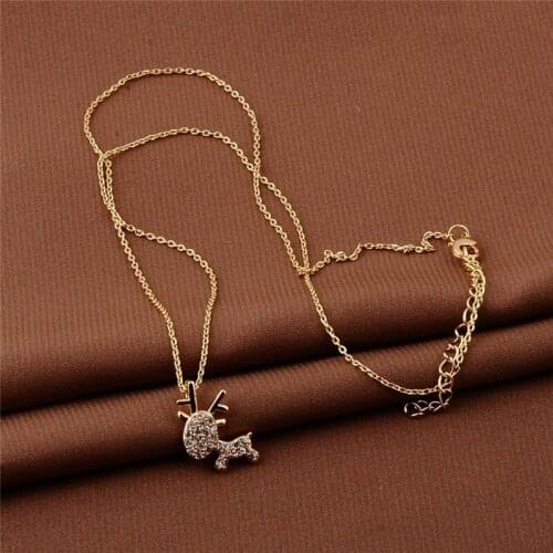 Fashion Tiny Deer Dainty Necklace Gold Silver Color Cute Deer Choker Necklace For Women Pendant Jewelry Gift