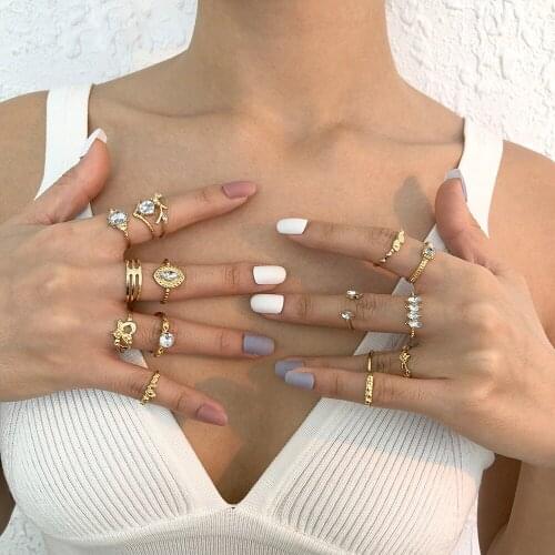 Lalynnly Acrylic Rings Set Irregular Personality Geometry Opening Women Finger Ring Party Wedding Gifts Fashion Jewelry R0600