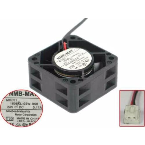 NMB-MAT 1608KL-05W-B50 T0D Server Cooling Fan DC 24V 0.11A 40x40x20mm 2-wire