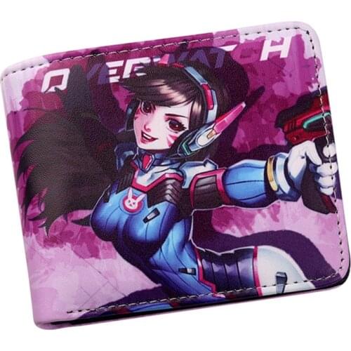 NEW Overwatch Game Wallets D.VA Pink Bunny Bi-Fold Wallet With Coin Pocket