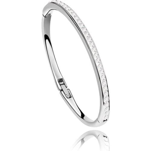 New Fashion Design Luxury Full Austrian Crystal Bracelet Bracelets & Bangles For Women Weddings Party Girls Jewelery Gift