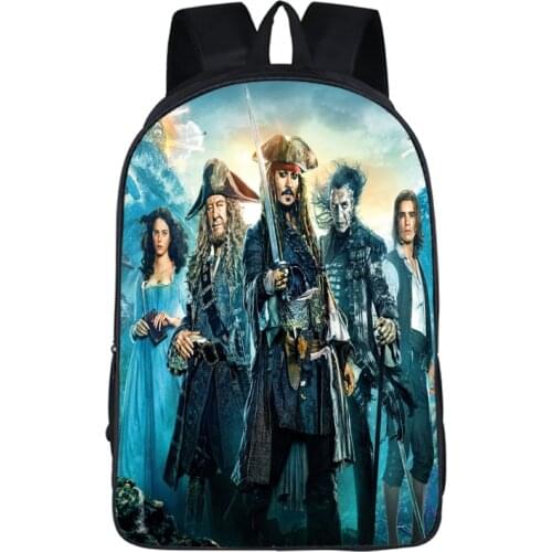 Mochila Skull Backpack School Kids Bags Boy Backpack Child Skull Bag Pirates of the Caribbean Jack Sparrow Print Laptop Backpack