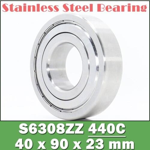 S6308ZZ Bearing 40*90*23 mm ( 1PC ) ABEC-1 S6308 Z ZZ S 6308 440C Stainless Steel S6308Z Ball Bearings