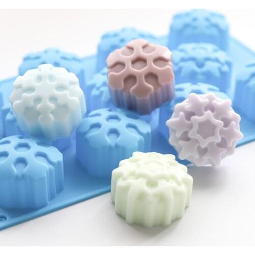 29.5x17x3.5CM Snowflake Shape Soap Silicone Mold Christmas Aroma Gypsum Plaster Crafts Mould Snow Silicone Soap Cake Resin Molds