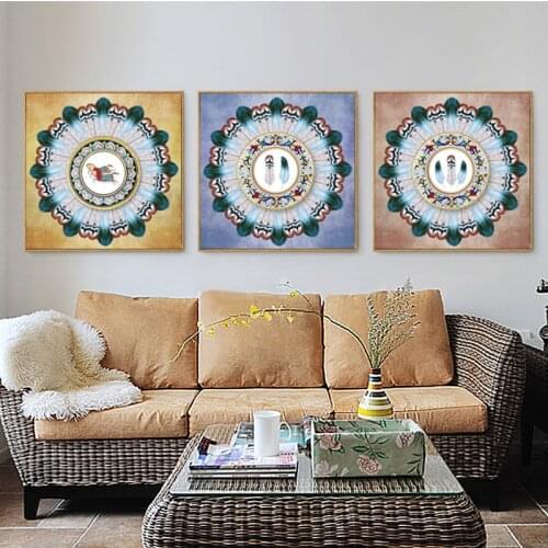 Nordic Posters and Prints Wall Art Canvas Painting Abstract Creative Feather Flower Pictures for Living Room Home Decor No Frame