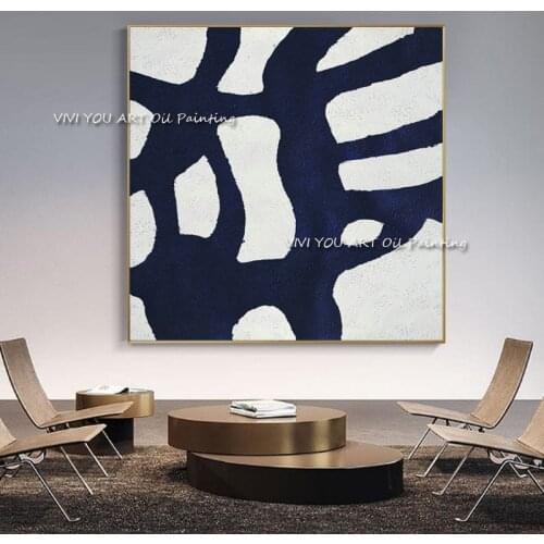 Contemporary Abstract Black and Grey Oil Canvas Painting Posters Handmade Wall Picture for Living Room Wall Decoration Cuadro