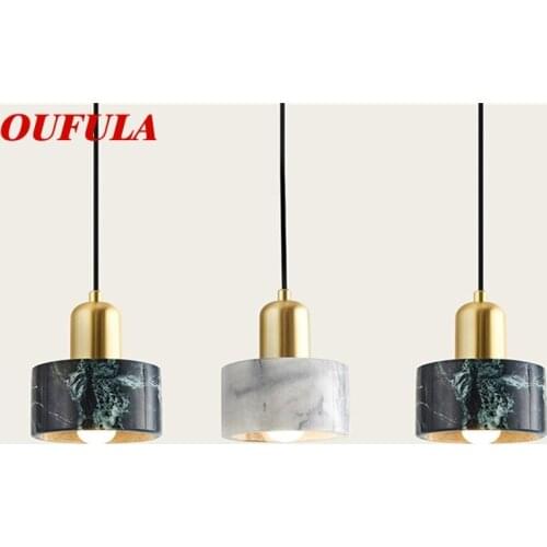 OUFULA Nordic Pendant Light Modern Marble LED Lamp Fixture Decorative For Home Dining Room